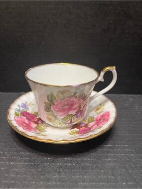 Vintage Royal Sutherland Fine Bone China Teacup and Saucer # 11 and 12 roses